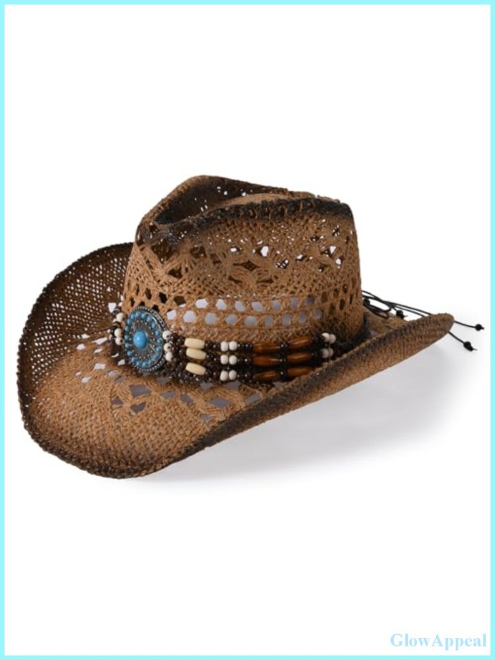Straw Cowboy Hat Wide Brim Sun Protection for Men Women